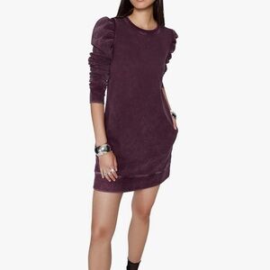 Rebecca Minkoff Janine Dress Acid Washed Current Size XL Long Sleeve Pockets